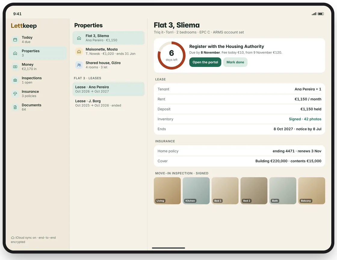 iPad with three columns