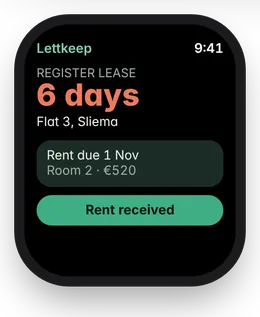 Apple Watch showing the next deadline